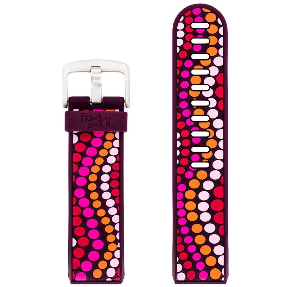 French Bull WITHit Silicone Replacement Band Fitbit Charge 2 Brown Pink Polka